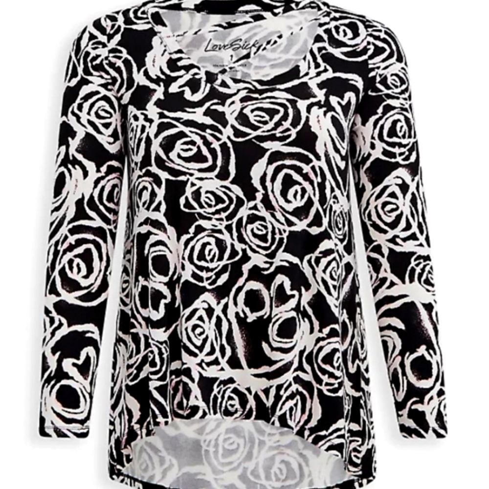 Torrid Lovesick 'Strappy Hi Lo Spray Paint' Top